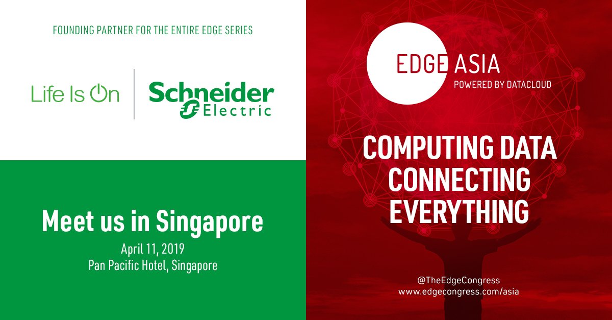 Will you be joining us in Singapore for Edge Asia? Our Edge Series Founding Partner <a href="/SchneiderElec/">Schneider Electric</a> will be there on 11 April at the Pan Pacific. Register today to meet the team and discuss the possible opportunities edgecongress.com/asia