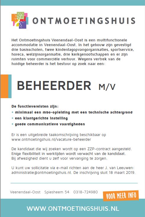 Beheerder gezocht!
Meer info op: ontmoetingshuis.nl/vacature-behee…