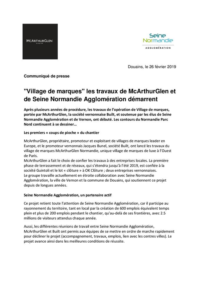 SNAgglo's tweet photo. Après plusieurs années de procédure, les travaux du Village de marques, portée par @McArthurGlenGRP , la société vernonnaise Built, et soutenue par les élus de SNA et de la @MairiedeVernon, ont débuté. 🚧🏗  Les contours du Normandie Parc Nord continuent à se dessiner… 🛍👗 https://t.co/rBrtYoWLOH