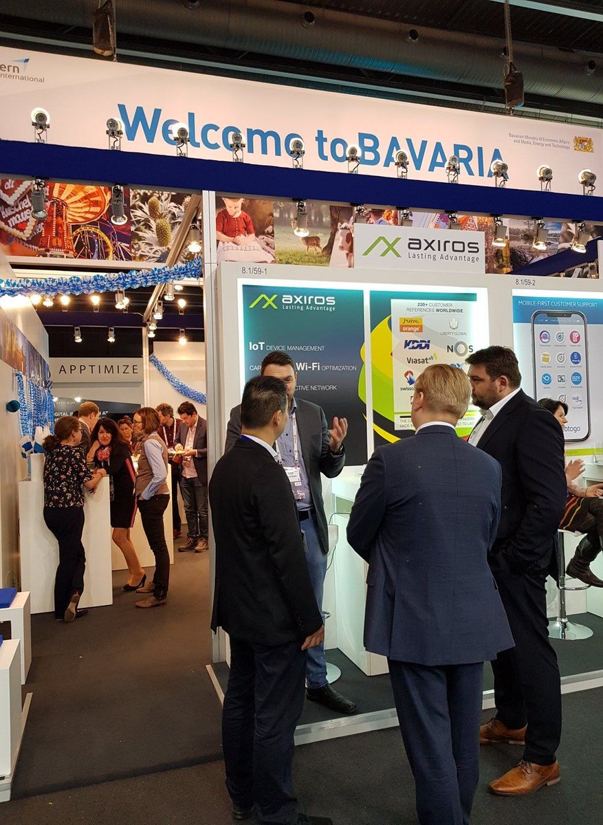 axiros1's tweet photo. Day 4 #MWC19 Final Stretch : It is thrilling - such inspiring exchange of ideas at our stand 8.1|59-1. Get a booster for your think-tank from all the inherent possibilities of #OpenDeviceManagement #WiFiOptimization, #PNM #TR369 #TR398 #TR069, #USP #QoE #ServiceAssurance https://t.co/o94TFdSo9u