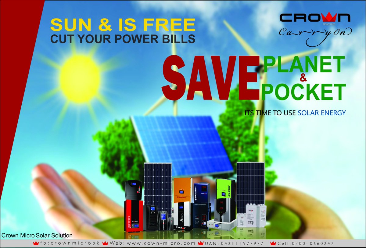 CrownPakistan's tweet photo. Think Smart - Invest Smartly!
Go Solar with #CrownMicroPakistan
Learn More: https://t.co/dv0PVNhl1O
 
#SolarEnergy #EnergySolutions
#Crownmicro #solarpanels 
Feel Free to contact us 24/7 on FB.
UAN: 042-111-977-977
Cell: 0300-0660226 / 0300-0660247
https://t.co/SdswuK2USG https://t.co/hYO8HSRrvF
