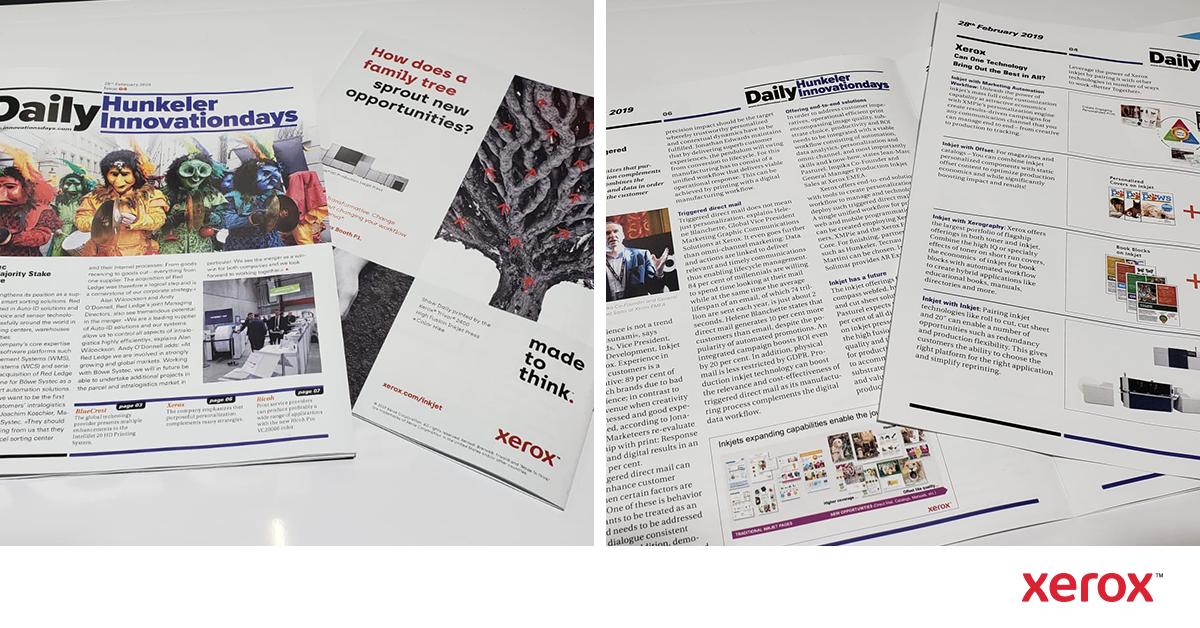 Xerox's tweet photo. Today's show daily comes with a surprise inside! 🎉
Spoiler Alert: Special articles on triggered direct mail and pairing inkjet with other technologies. https://t.co/ScxnGiDiOs #HID19 #PrintWins https://t.co/fUDjrmfc1k