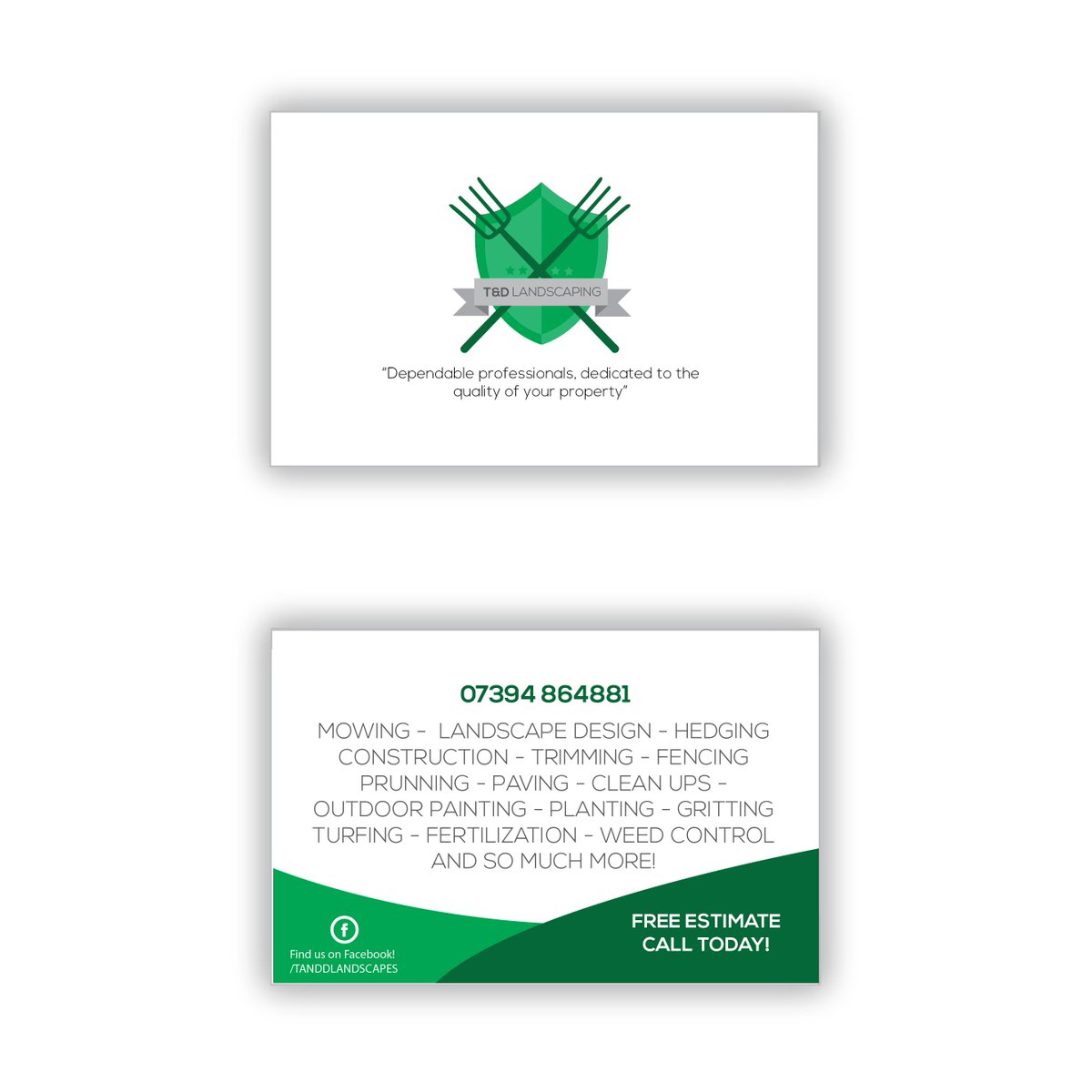 CopyConcept's tweet image. Had busy morning with T &amp;amp; D Landscaping today, who can now boast their new logo, business cards, flyers, and Facebook page!

For information regarding design work, whether it be printing, branding or web design, get in touch with our design team on 01274 870219