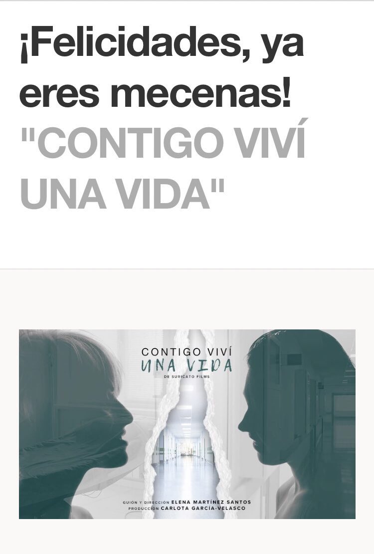 ClaraLago1's tweet photo. Yo ya soy mecenas!! 😁👏🏼
Mucha suerte con el proyecto, amigas!! ❤️❤️❤️
👉🏼 https://t.co/0R8waOMfO8
#contigovivíunavida #donacióndemédula @SuricatoFilms @ElenaMartinezS @CarlotaGvelasco https://t.co/IlIKN9dNWF
