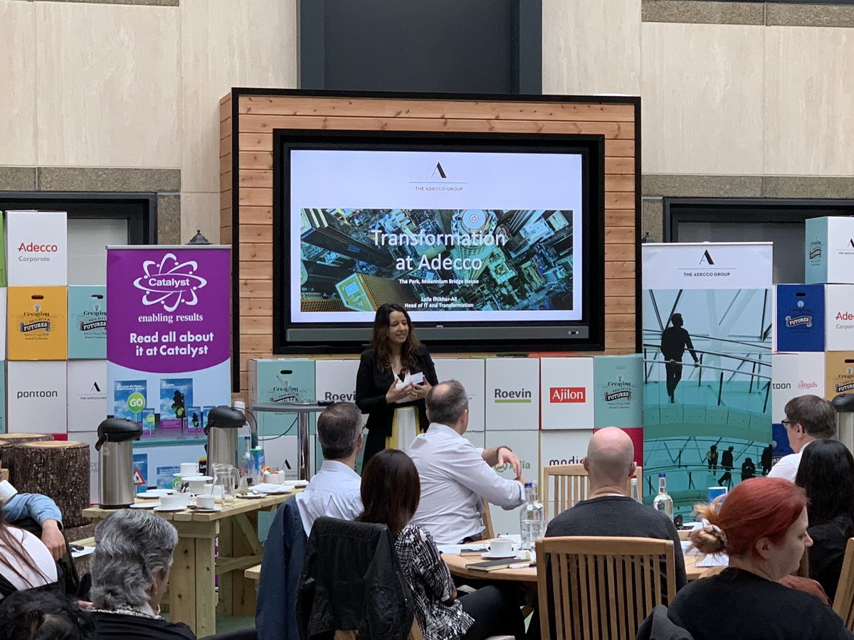 PWheeler_Adecco's tweet photo. Laila Iftikhar-Ali sharing @AdeccoGroupUKI Transformation journey at the @TheBQF and @enablingresults Event at our Head Office in London today. https://t.co/g8UrUvFqZe