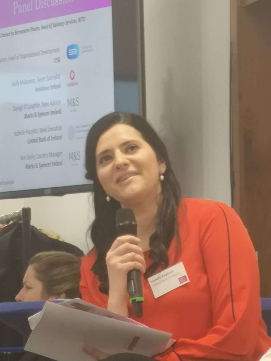 Isabelle Popovici @centralbank_ie talking about her journey from inner city to a law degree and banking career thanks to mentoring from @BITCIreland #inclusiveemployer
