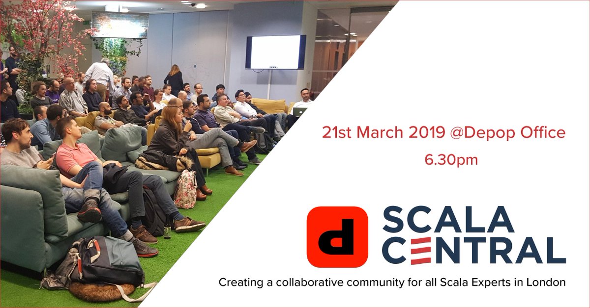 Scala_Central's tweet image. Don't forget to sign up for our 22nd Scala Central event! We will be hosting it at the @depop offices on the 21st March! meetup.com/Scala-Central/…   See you there!    #Scala #Scalacentral #Meetup