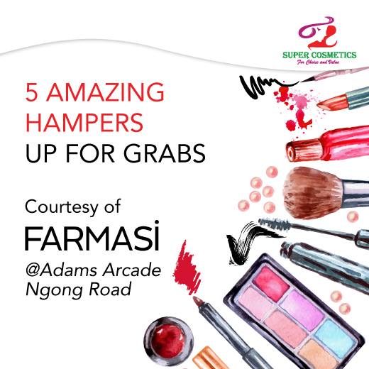 supercosmeticsk's tweet photo. Farmasi is giving away 5 amazing beauty hampers at our Ngong Road branch at Adams Arcade this weekend! Spend Ksh. 4,500/- worth of Farmasi goodies and you might just walk away with more!
#supercosmetics #makeup #makeover #beauty #confidence #beautycare #beautytips #kenyanbeauty https://t.co/6b77fIihsZ