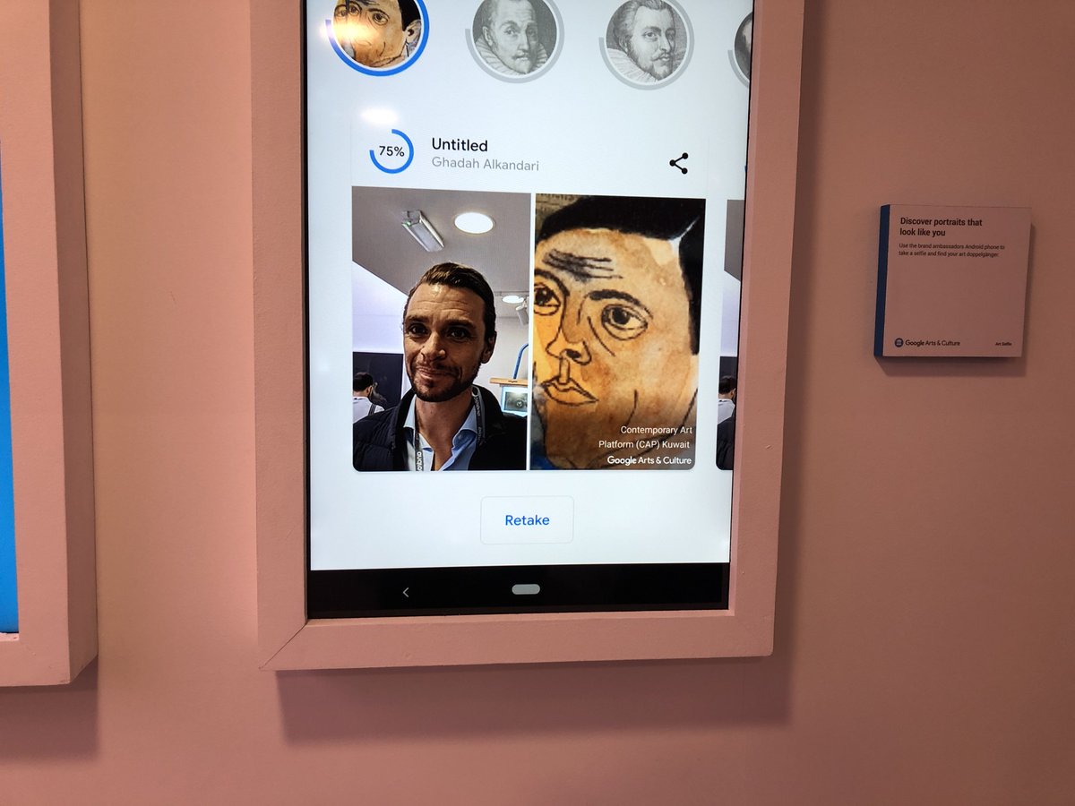 ConnectivityE's tweet photo. #Google Art and Culture app finds my look a like among 👩‍🎨 #mwc19 #notenterprisemobility https://t.co/MSZ8AWc0HB