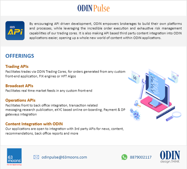 Build an experience of your choice using ODIN APIs
#ODINAPI #TRADINGAPI #BROADCASTAPI #OPERATIONSAPI #BUILDYOUROWNPLATFORM #FRONTENDPLATFORMDEVELOPMENT #CONTENT #CONTENTINTEGRATION #ODININTEGRATION #OMS #RMS #TRADINGFRONTENDS