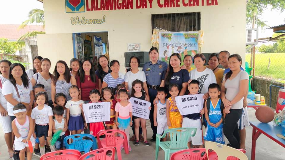 PCPTWINSTONORTE's tweet photo. At about 9:30 in the morning of this date (Feb. 28, 2019) in Lalawigan Child Development Center, Brgy. Lalawigan, Samal, Bataan SPO1 Erlynn M Fonseca, Chief WCPD PNCO, under the directive of PSINSP WINSTON L NORTE conducted information dissemination of RA 7610, RA 9262, RA 8353. https://t.co/vXCAmugxtA