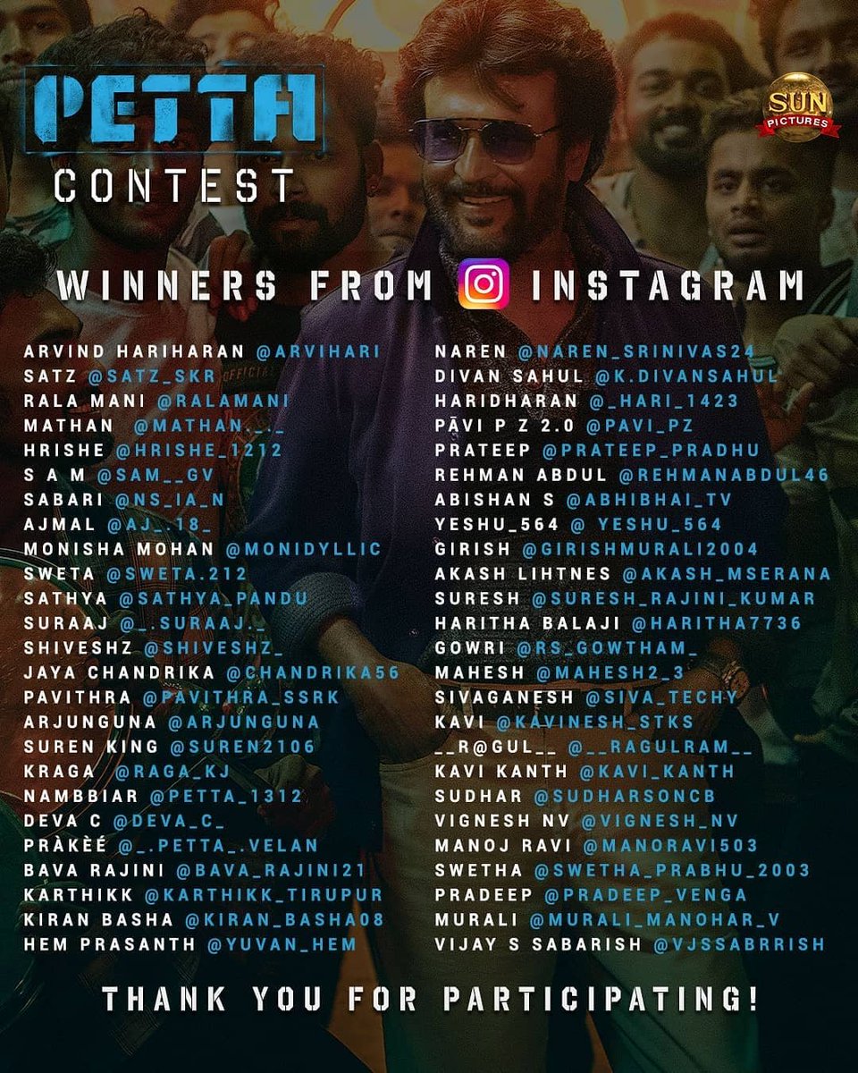 Mathan97's tweet image. Me also Lucky winner 🔥🙏 from #Instagram #winners #pettacontest #Petta #PettaMaranaMass50Days #Petta50thDayThiruvizha #PETTA50days @sunpictures @rajinikanth @trishtrashers @SimranbaggaOffc @VijaySethuOffl @karthiksubbaraj @Nawazuddin_S