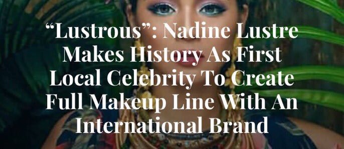 ranbluubaery's tweet photo. Nadine Lustre keeps on making history.

✔️ First local celebrity to have a makeup line with an intl brand

✔️ First artist who became a cover star in the same month in 4 fashion magazines

✔️ First woman in the cover of Garage Mag

✔️ First brand ambassador of H&amp;M and Skechers https://t.co/s1e3NzZ2tm