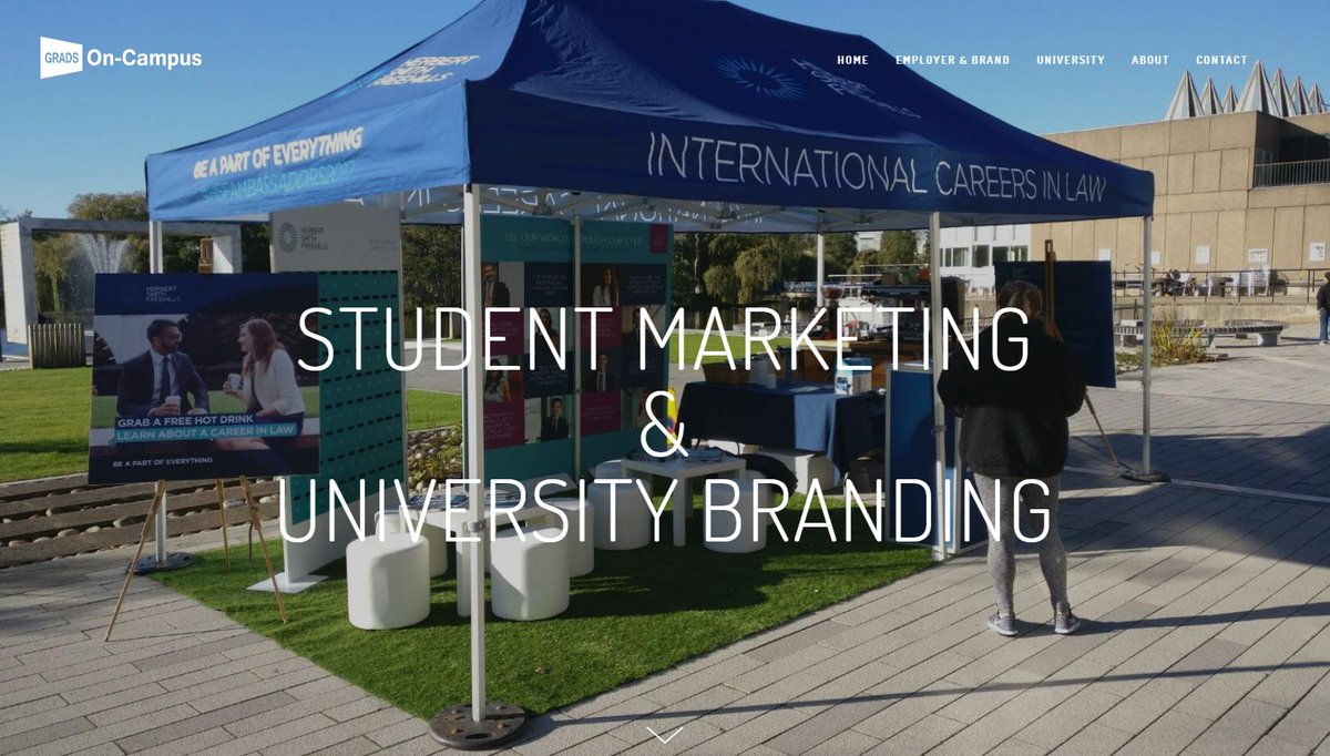 The new #GradsOnCampus website is now live!

Head over to gradsoncampus.co.uk to learn more about our diverse portfolio of services within the student marketing sector.