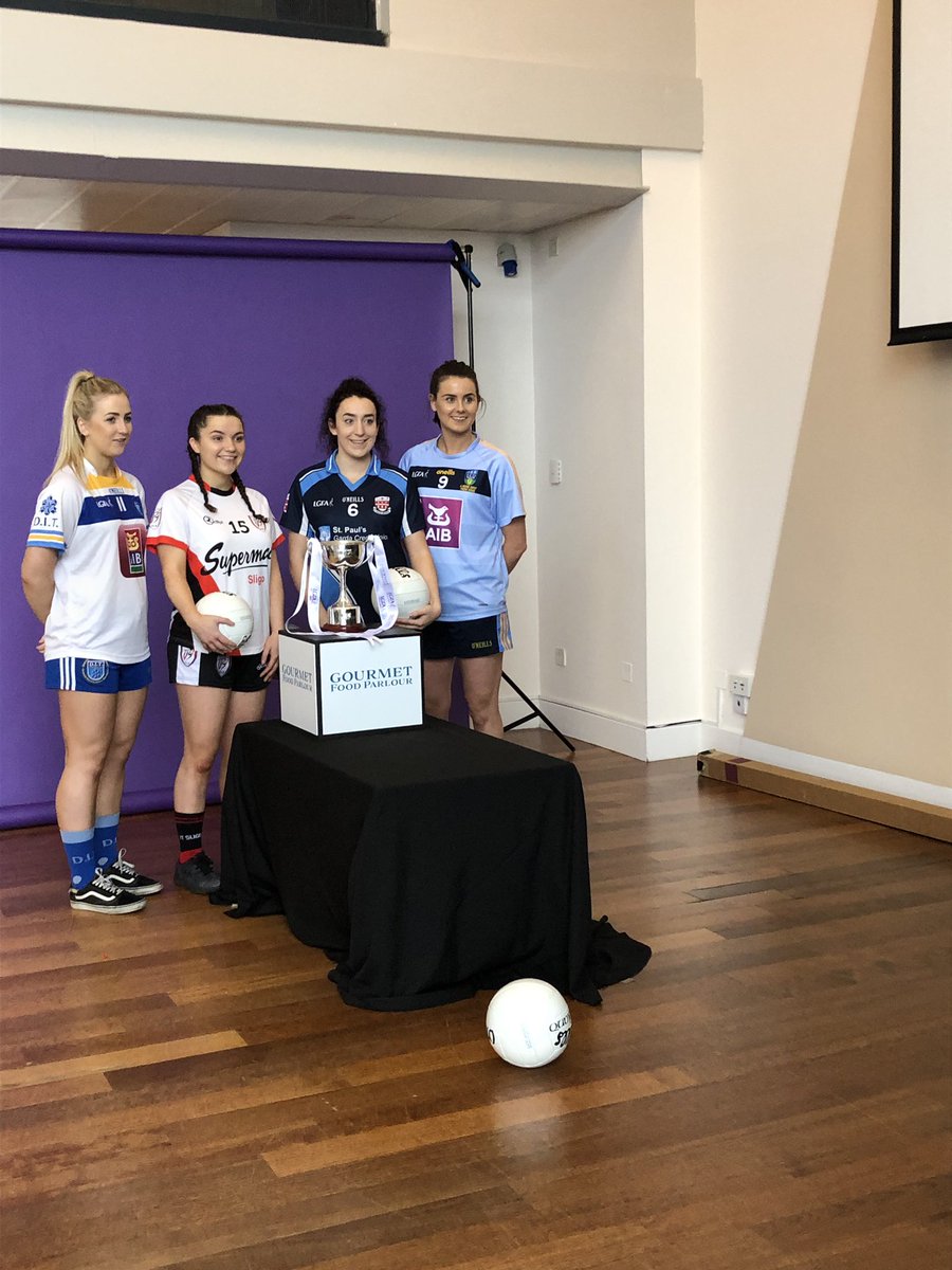 TUDublinCCGAA's tweet photo. Our Lynch cup captain @SmcSarah at the launch of the @gourmetfoodparl O’ Connor Cup weekend in Croke Park this morning @TUDublinCCGAA @LadiesHEC #GFPColleges #uptheparish https://t.co/mzYjfvifLy