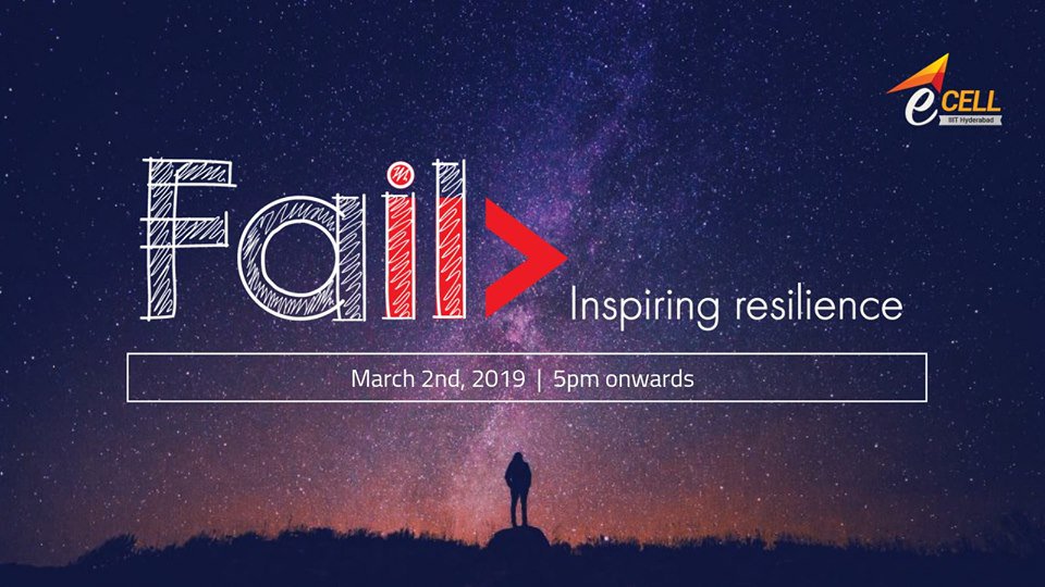 HiHyderabad's tweet photo. FAIL - Inspiring Resilience 
#FailTalks @ E-Cell, IIIT Hyderabad 
Dt.02-03-2019 ~ Saturday ~ 5:30 PM – 8:30 PM 
https://t.co/7asKT6aFgW

@ecell_iiithyd @iiit_hyderabad https://t.co/YN2QIyavzP