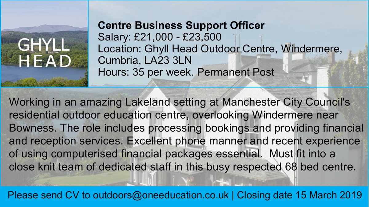 If you would like to join our wonderful team at Ghyll Head please check out the job advertisement below.