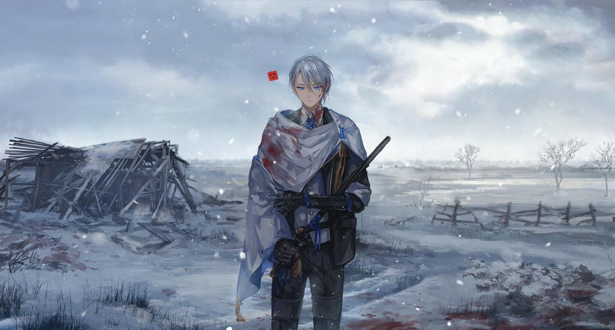 Higekiri1's tweet photo. ПФ. Пафосный. Идёт тут по снегу. Вообще взял и убил демонов больше. А ведь мог бы со мной поделиться ~3~ https://t.co/DbTqzyZwmc