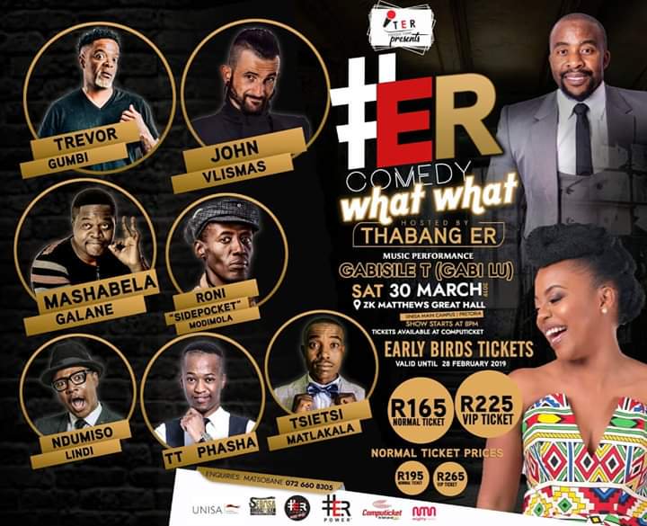 MduduziAmos's tweet photo. #ERComedyWhatWhat tickets available now #Kurough #JusticeforThoriso #ANiceLifeProblemIs #TheQueenMzansi #Lukau #Mboro #MboroLukau #Polokwane #SkeemSaam #IWishTheNext10Months https://t.co/bqHstVoytP