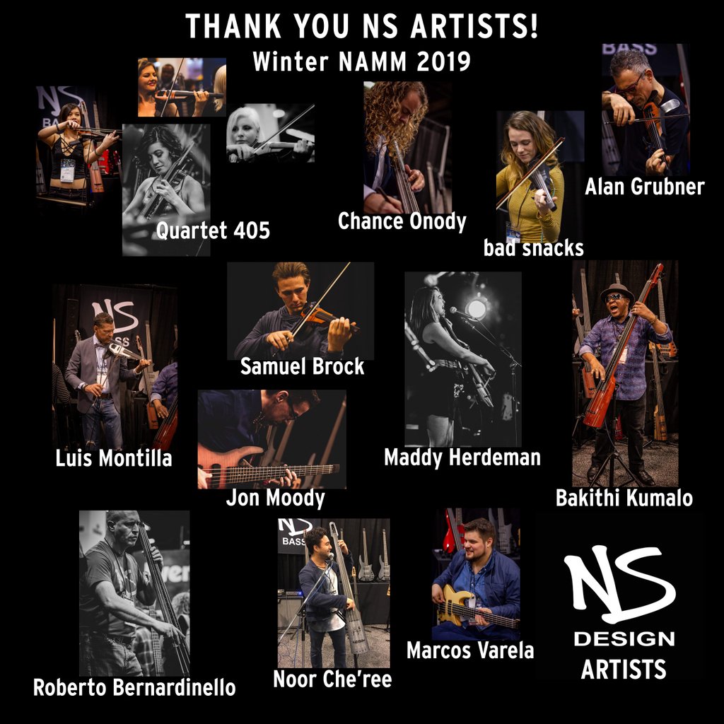 Think_NS's tweet photo. SENDING OUT A BIG THANK YOU TO THE NS DESIGN ARTISTS THAT JOINED US AT WINTER NAMM 2019!
https://t.co/Etg6j29qc9
#thankyouthursday #tbt #NSDesign #NSArtist #ThinkNS #nedsteinberger #nsviolin #nsviola #nscello #nsomnibass #nsuprightbass #nsradiusbassguitar #winternamm2019 https://t.co/10l3ECGPa4