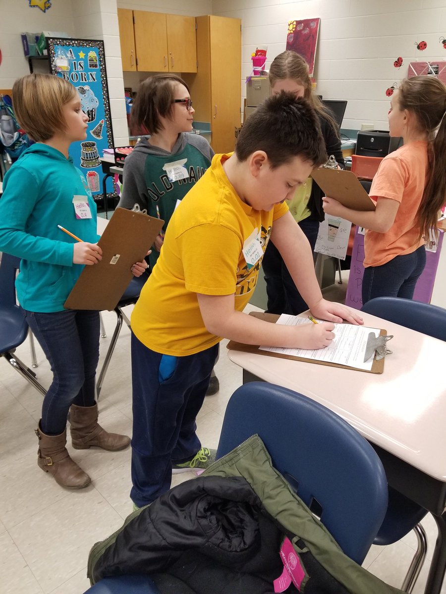 HNSonger's tweet photo. Playing "Hello my name is" in math. Each student got a name tag that said "Hello my name is" and then a decimal. They went around the room searching for decimals that fit each blank on a worksheet. https://t.co/Vfw7GhqjDR