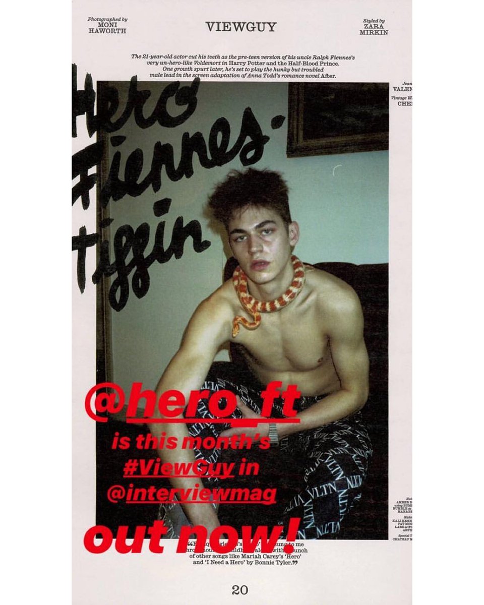 HessaActusfr's tweet photo. •@bwrpr 's story : “hero_ft is this month’s #ViewGuy in @interviewmag out now!” https://t.co/ndlVn1nFuJ