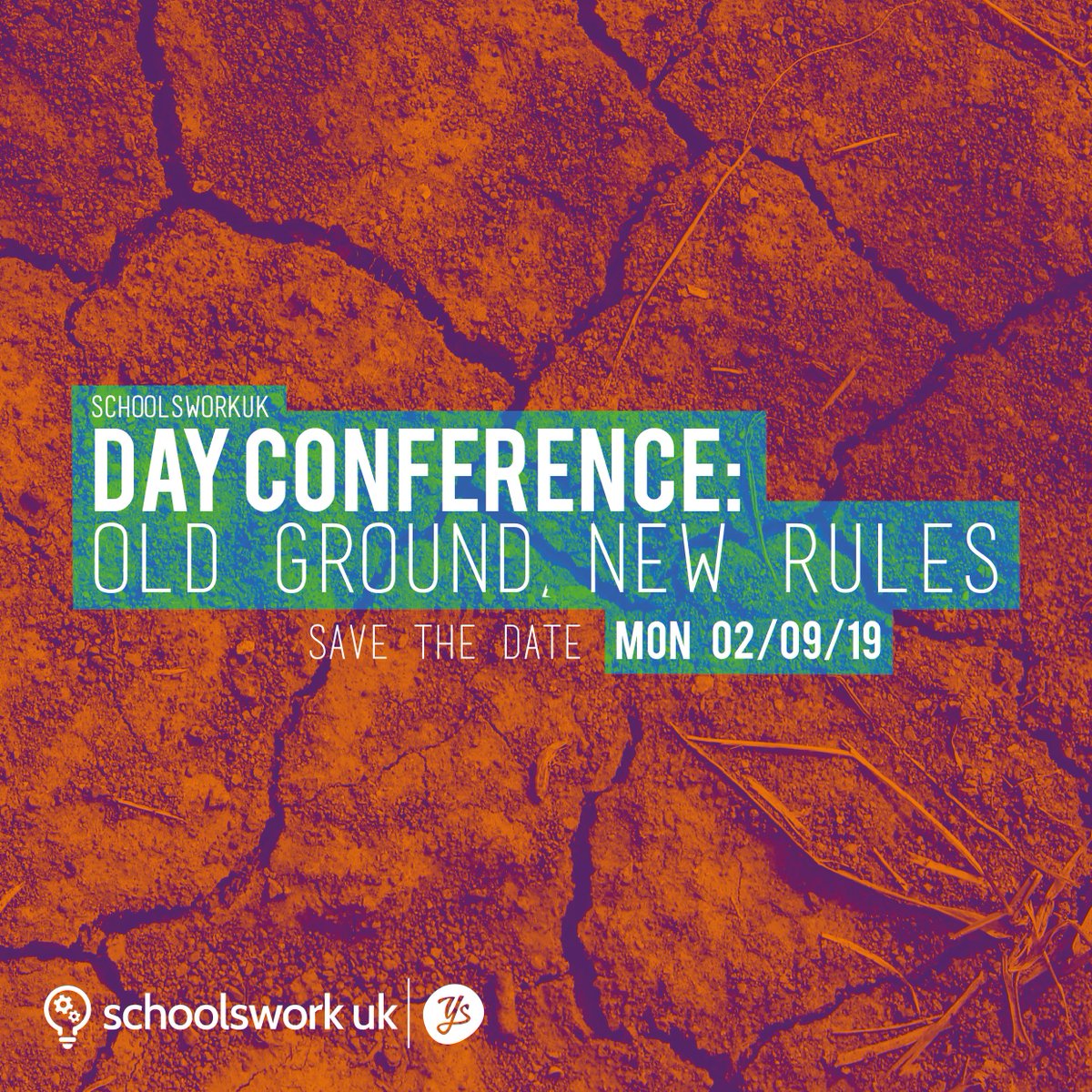 schoolswork's tweet photo. One for the future - In September, we’ve got the SchoolsworkUK Day Conference: 'Old Ground, New Rules' coming up in Luton. We'll be releasing more details soon - so make sure this one’s in the diary and if you want to be in the loop, email david.walford@youthscape.co.uk https://t.co/OFfF8rbmOr