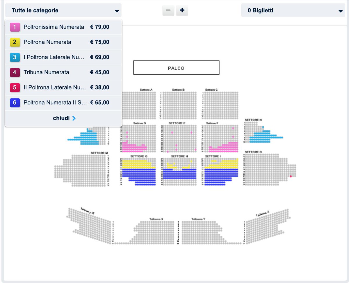 Veragency's tweet photo. Al momento questa è la situazione dei biglietti disponibili su ticketone per il concerto di Antonello Venditti al PalaPartenope il 16 marzo. Residua disponibilità anche nei punti vendita Go2.
Affrettati per comprare il tuo biglietto. 
#sottoilsegnodeipesci https://t.co/z230pxkPvA