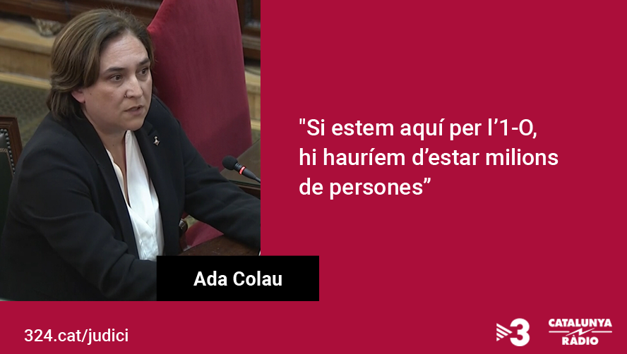 3CatInfo's tweet photo. Ada Colau: "Se'm trenca el cor quan veig que Jordi Cuixart està avui aquí en situació de presó preventiva. Si estem aquí per l'1-O, hi hauríem d'estar milions de persones"
https://t.co/iWXNXl9U1U
#JudiciTV3CatRàdio https://t.co/4dSEkraTkc