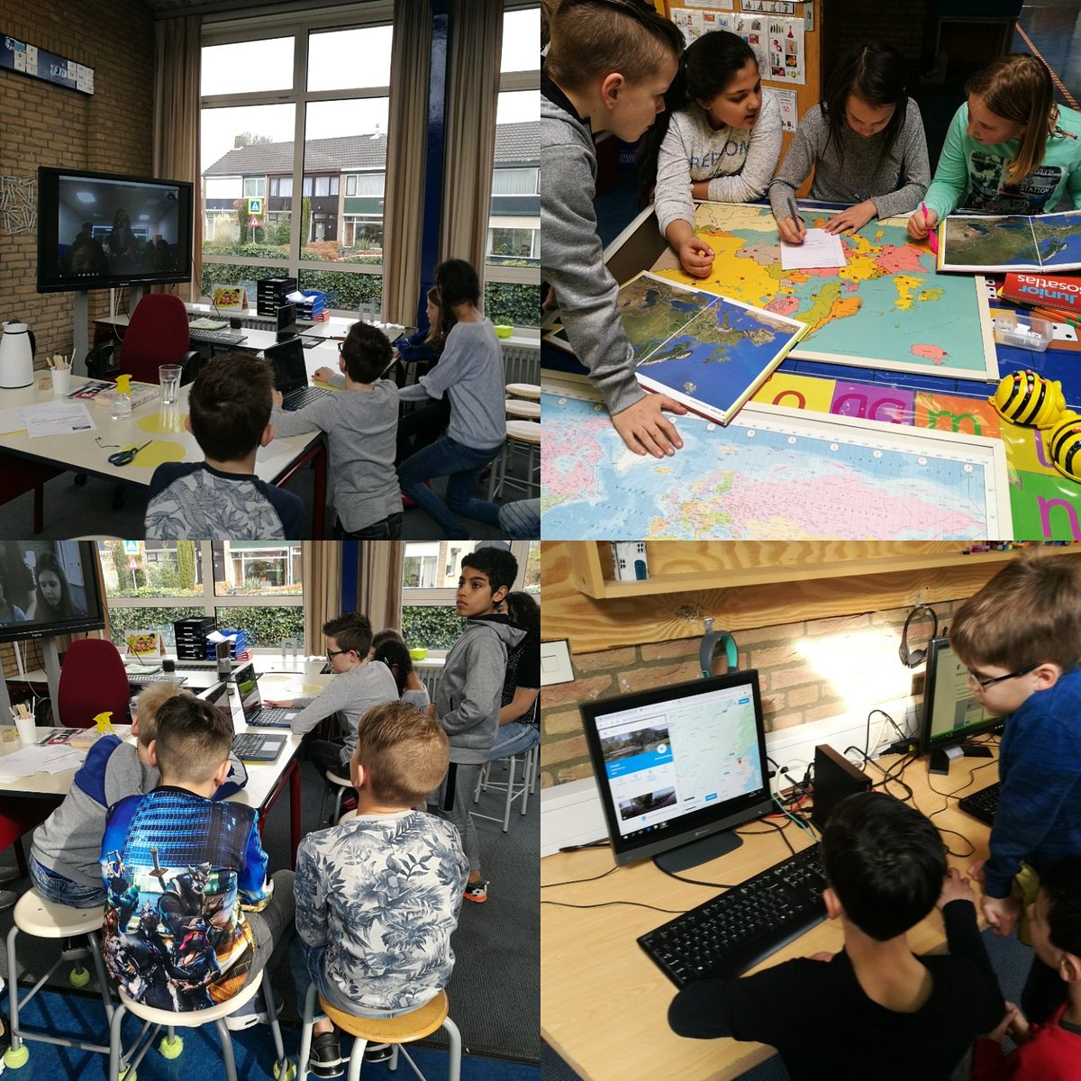 Mystery Skype gespeeld met een school uit Italië, Manerba del Garda. Leuke ervaring. Dmv ja en nee vragen moeten de kinderen achter het land een het dorp of de stad komen. <a href="/Skype/">Skype</a> @SkypeClassroom #mysteryskype <a href="/StichtingProo/">Stichting Proo</a>