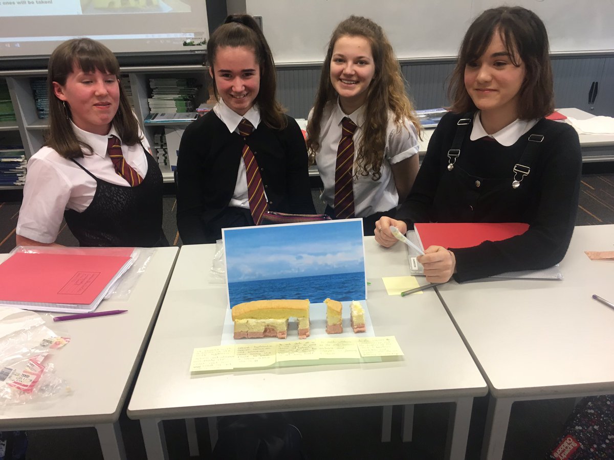 Harrisgeography's tweet photo. More edible Geography today from Miss Quirkโs class. Great fun and everyone did really well creating their coastal landscapes #ediblegeography #coasts https://t.co/d7plhIxiKj