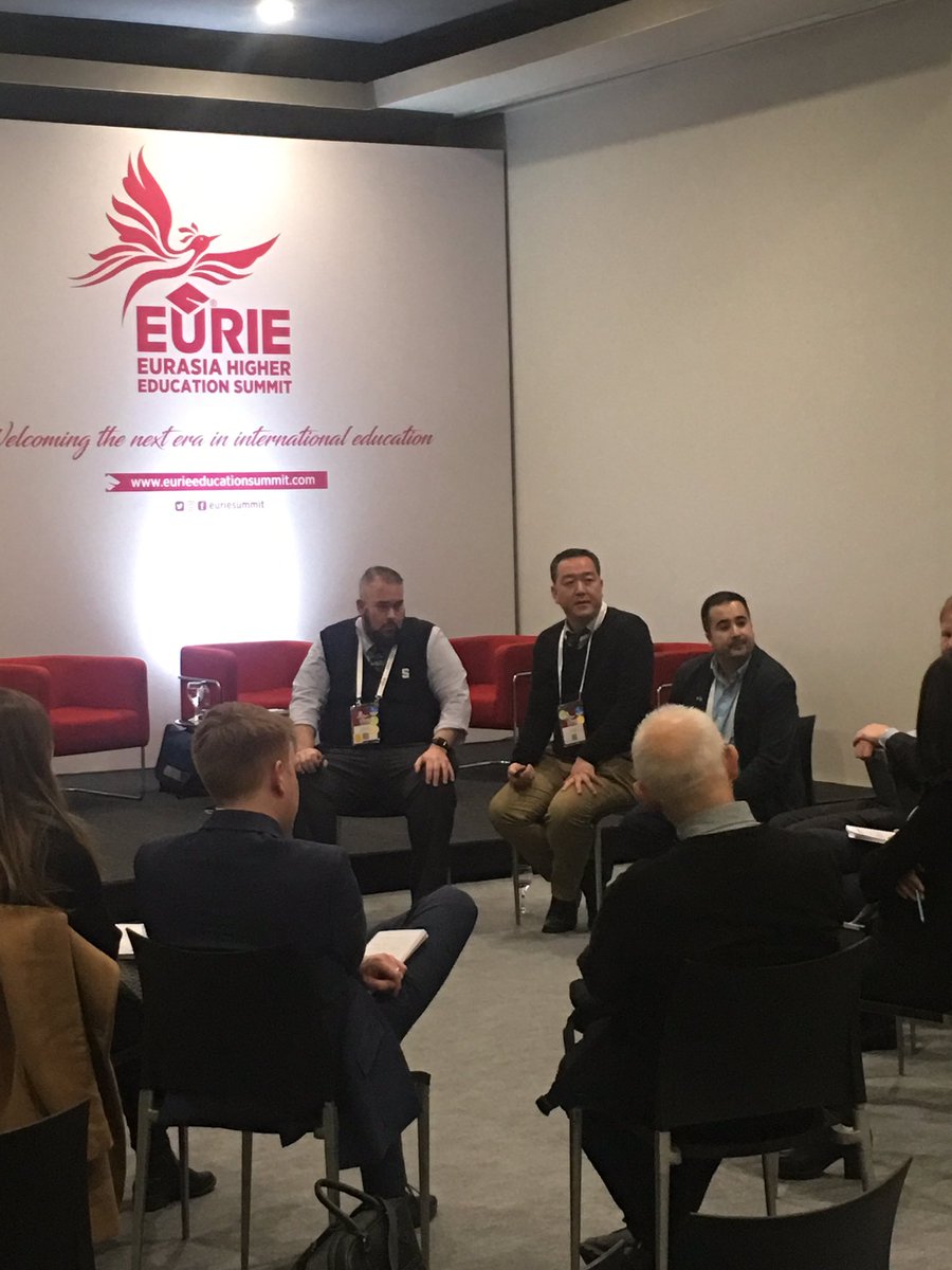BenguBostanci's tweet photo. Robert Coffey #LewisCardenas #StevenChang from @michiganstateu #usa is presenting panel session on about Barriers to professional school admission for globally mobile students! the session is chairing by Nurten Ural #turkishresourcecenterofNamerica #Eurie2019 @EURIESUMMIT #intedu https://t.co/R4vuFzVmoT