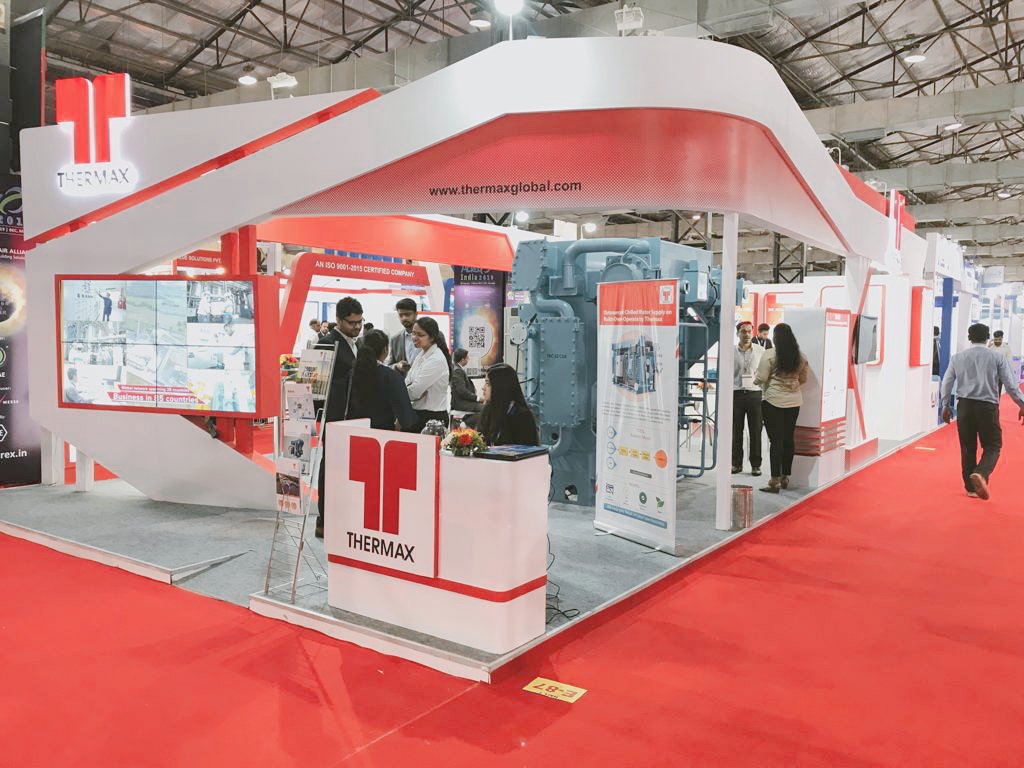 Thermaxglobal's tweet photo. Day 1 @ACREX2019 started on a high note with the inauguration of the #Thermax booth by V. Suresh, Chairman, IGBC. Our double-effect steam fired VAC on display, and #manufacturingexcellence caught the attention of many influencers and decision makers.
#absorptioncooling #cooling https://t.co/P6a1v0gNYT