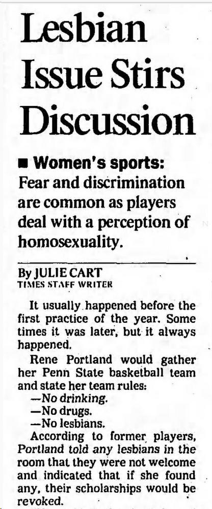 Los Angeles Times, 1992-04-06"- No Drinking.- No Drugs.- No Lesbians."