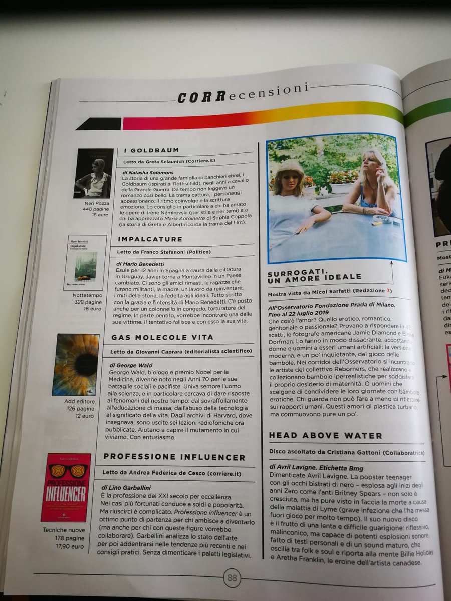 MGiuliaSerazzi's tweet photo. Amici bravi che vanno su #giornali top! Bravo @lgarbell #professioneinfluencer #books #reading #socials #learning #influencers https://t.co/ZFO5y4bJw6