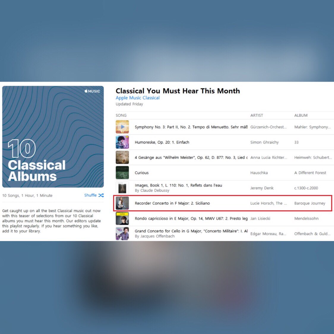Thank you so much to <a href="/AppleMusic/">Apple Music</a> for putting my album Baroque Journey in their ten classical albums of the month playlist: decca.lnk.to/LHAppleMusic if you haven’t already you can listen to my album here: decca.lnk.to/LHBaroqueJourn…