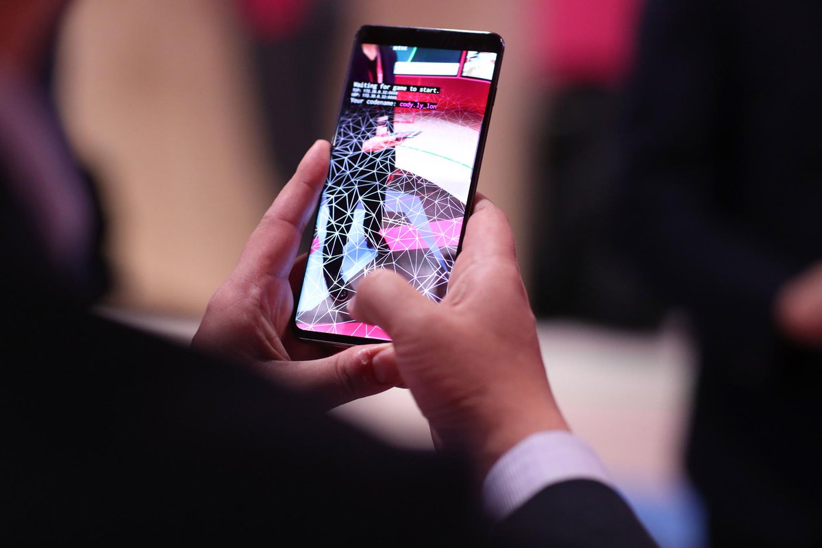 NianticSpatial's tweet photo. That's a wrap! Thanks to all those who came out to demo #CodenameNEON at #MWC19 and our partners at @Telekom_group, @mobiledgex and @Samsung for helping make it happen. The future of #multiplayerAR is bright with #5G and mobile edge on the horizon. https://t.co/y2VnJsXd9P