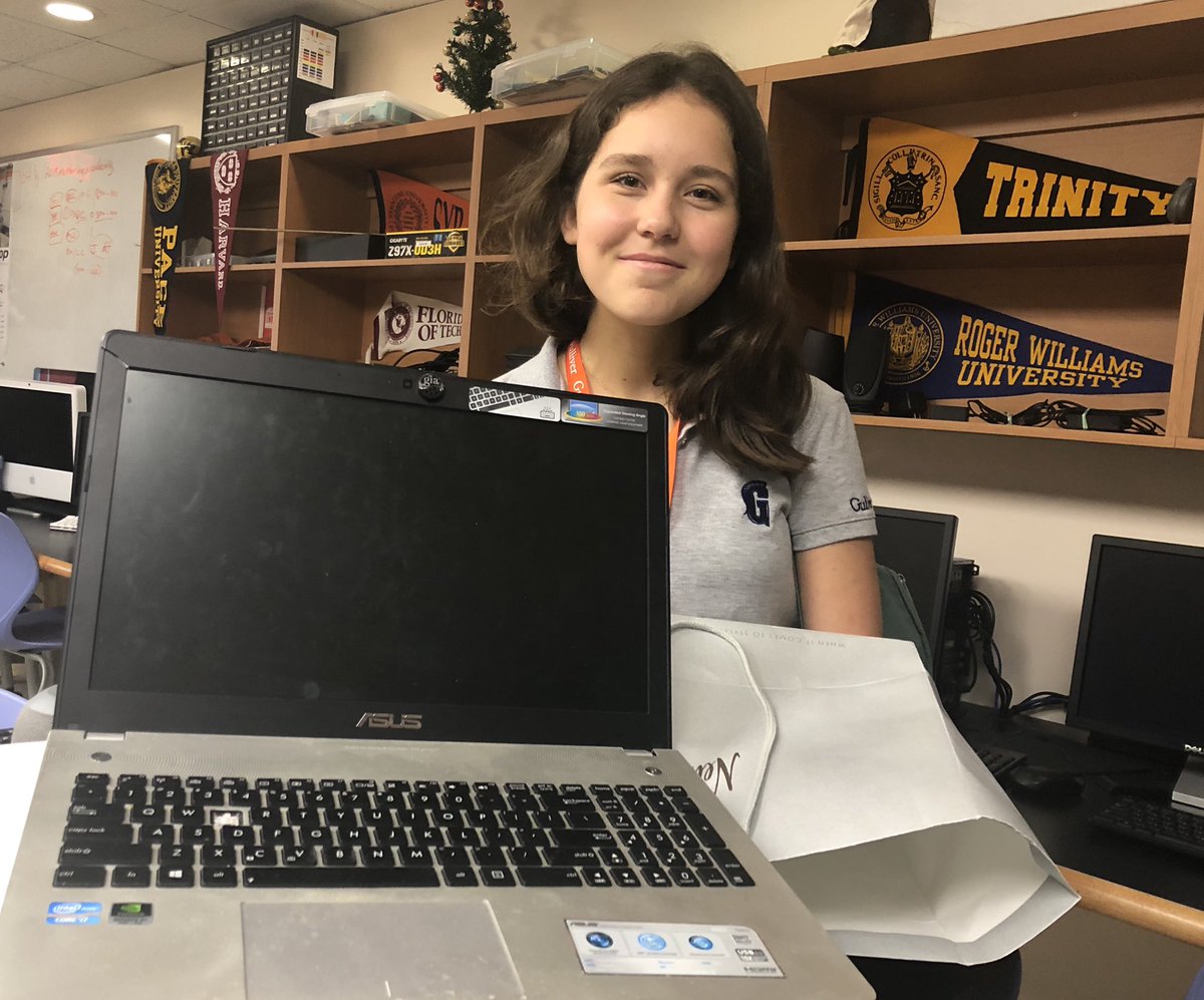 deanmorell's tweet image. Many thanks to @GulliverSchools’ #CodingFundamentals Ss Nicole Hellmund '22 as she delivers computers for donation to needy Ss via #OperationRecycleRefurbish #grateful #gslearning #CSForAll #GPCompSci