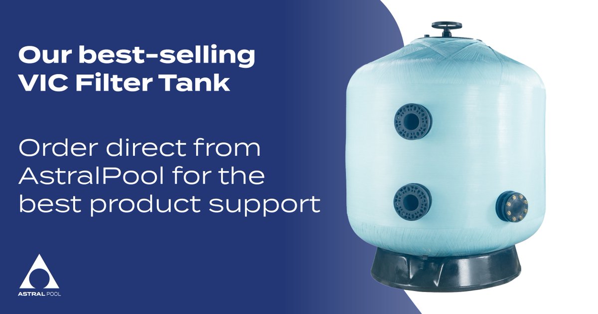 AstralPoolUK's tweet photo. If you're looking for the right filter tank for your pool, look no further than our best-selling VIC Filter Tank. Order direct from AstralPool for the best product support.
Call now: 01329 514000
#poolfilter #filteraccessories #poolfittings https://t.co/zGpmMGffQA
