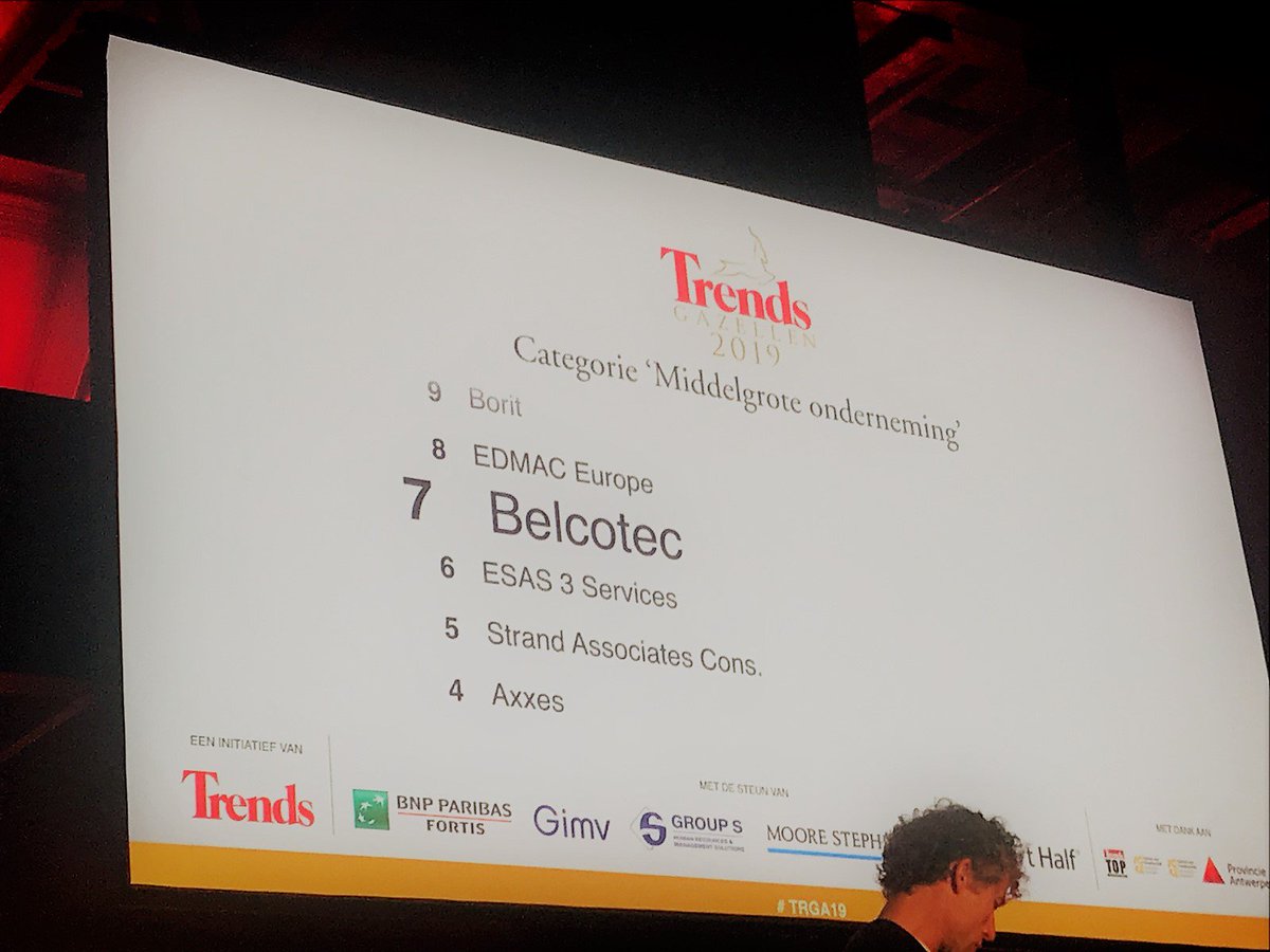 Gisteren behaalde ESAS een mooie 6de plaats bij de Trends Gazellen. We werden dit jaar terug genomineerd in Antwerpen en zijn trots op onze plaats in de top tien. Proficiat aan de winnaars!

trends.knack.be/economie/bedri…