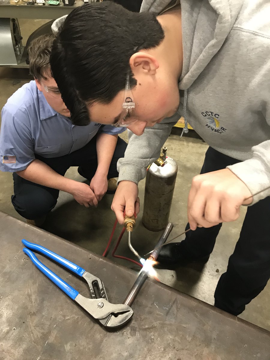 HVACTC's tweet photo. These are skills that matter. @NCCER @ABCVA_Richmond @ABCVA @skilledjobtrade @UVAApprentice @BuildYourFuture @mikeroweworks @IrvingShipbuild @VirginiaCTE @ccpstechcenter @TraneCommercial @Trane #ccpsCTE #oneCCPS https://t.co/csPXMMniKt