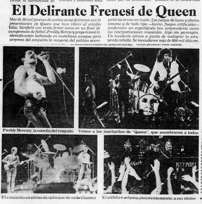 Hemeroteca Porteña Twitterren: "La primera visita de Queen en Argentina.  Hace 38 años Estadio de Velez. Miguel Mateos telonero. En : La Razón 1º  marzo 1981. #Velez #queen #Mercury #28Febrero… https://t.co/WlA9ffCZU8"