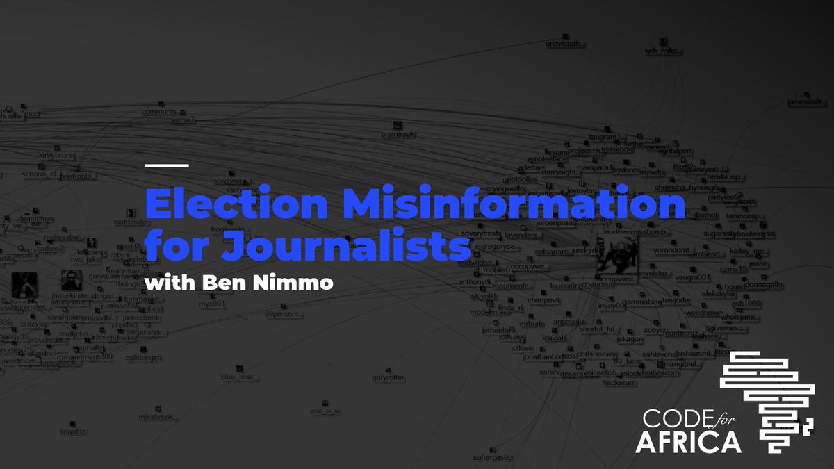 HAPPENING NOW: An election manipulation workshop with <a href="/benimmo/">Ben Nimmo</a> + <a href="/superlinearza/">Superlinear</a>. Can't make it? 📹 We're live streaming from 3.30pm - watch the entire workshop here: youtu.be/q8LpcU_sRFg