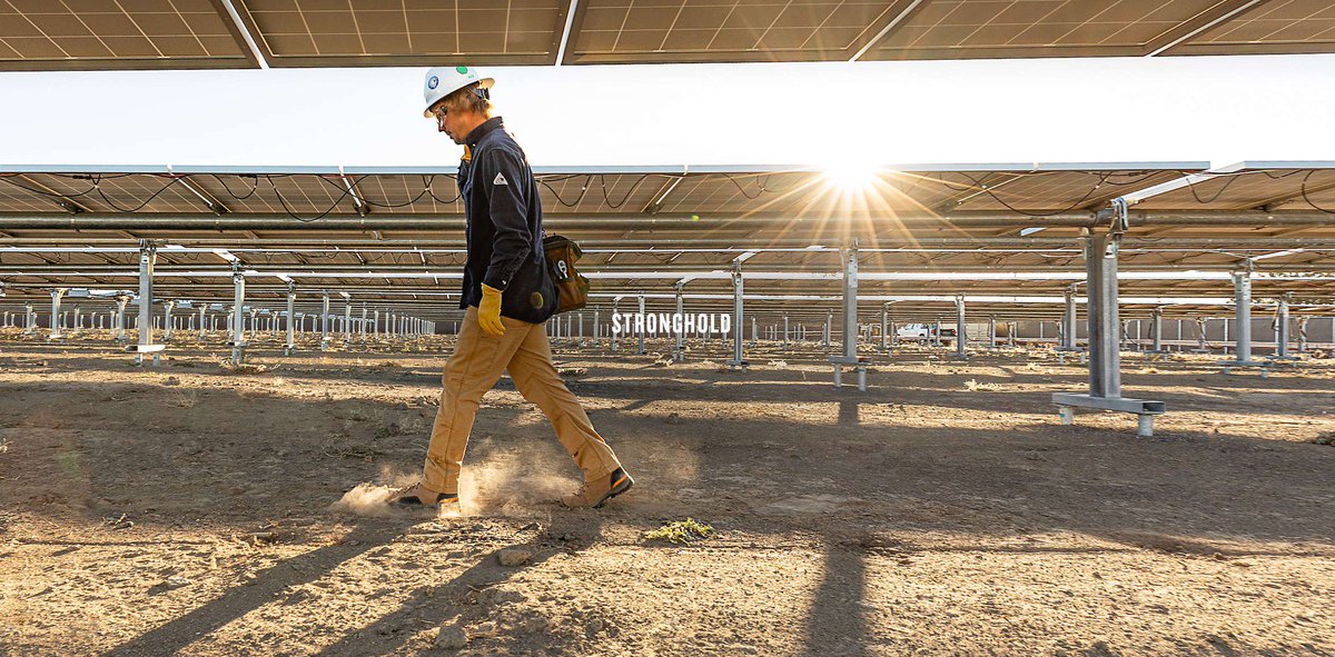 Terrasmart's tweet photo. @TerraSmart's Tracker Interface Ground Screw solution was a prominent feature in Danner Boot's national ad campaign.  We love seeing our work 3 years later as this #solar site in #Oregon produces 12 MW of clean energy for the city.  #futureisstrong #startsmart #buildsmart https://t.co/tmUsmCSA8U