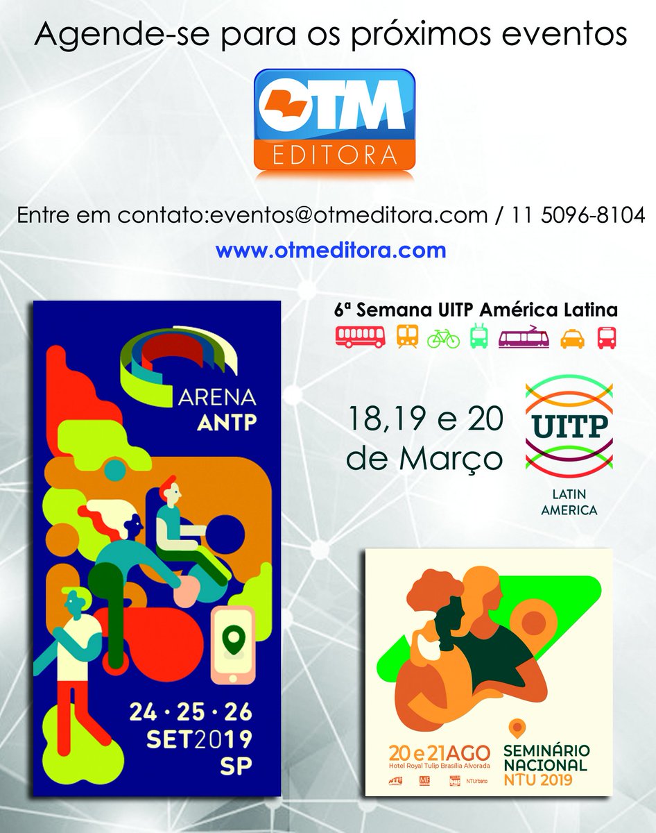 OTMeditora's tweet photo. Acesse nosso site para mais informações

https://t.co/Ai5WZTVOvY 
.
.
.
#otm #otmeditora #arenaantp #seminariontu #uitp #mobilidade #mobilidadeurbana #transporte #transportemoderno #technibus #global https://t.co/pJ8yBt708u