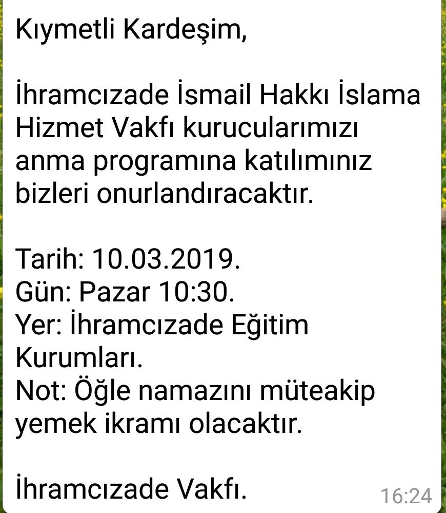 cihanferdernegi's tweet photo. Kıymetli İhramcızade Kuran Kursu mezun ve müntesiplerini programımıza bekliyoruz https://t.co/fWHIavYzUJ