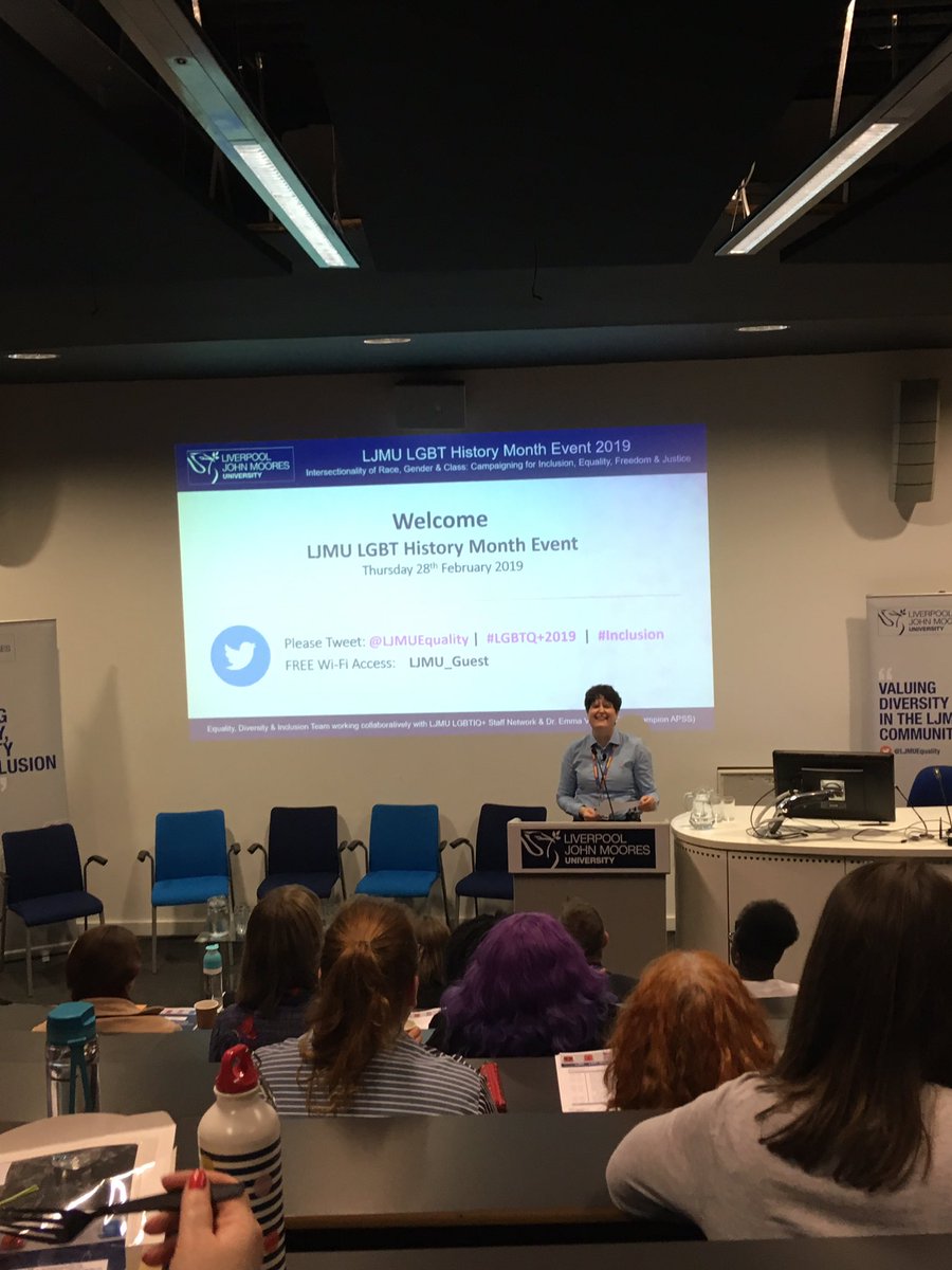 @DrEmmaVickers introduces  <a href="/LJMUEquality/">LJMUEquality</a> event on intersectionality for the end of LGBT History month #lgbtq+2019 #inclusion