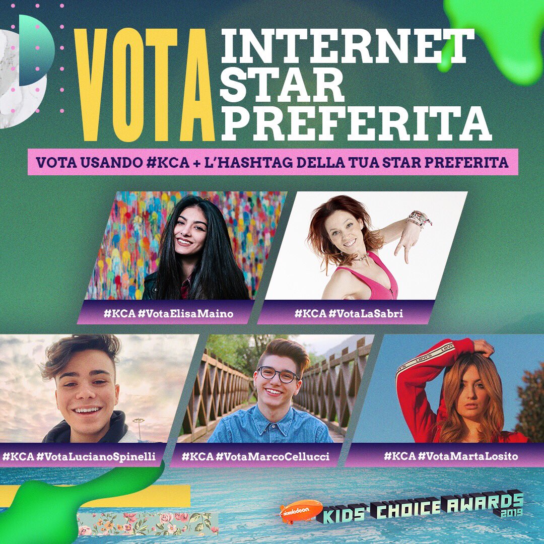 NickelodeonIT's tweet photo. Stai votando i tuoi artisti preferiti per i #KCA? Usa l’hashtag #KCA più l’hashtag della tua internet star preferita https://t.co/QC8yQmxvlE