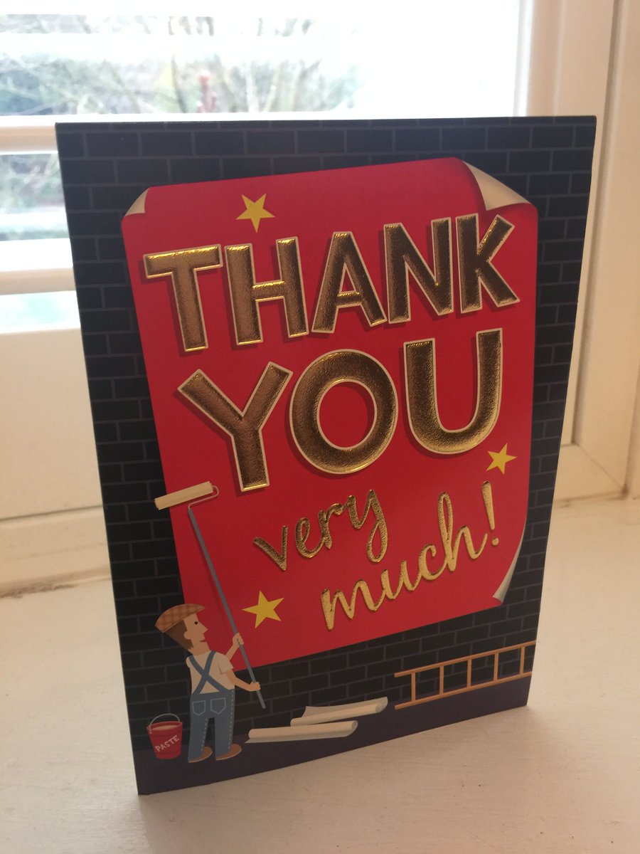 #Thursdaythoughts Receiving a thank you card from a member of staff is really extra special.  I have always said our company is nothing without our fantastic cleaners.  Look after your staff and they will always look after you. <a href="/madeinderby/">MadeInDerby.com</a> #derbyshire