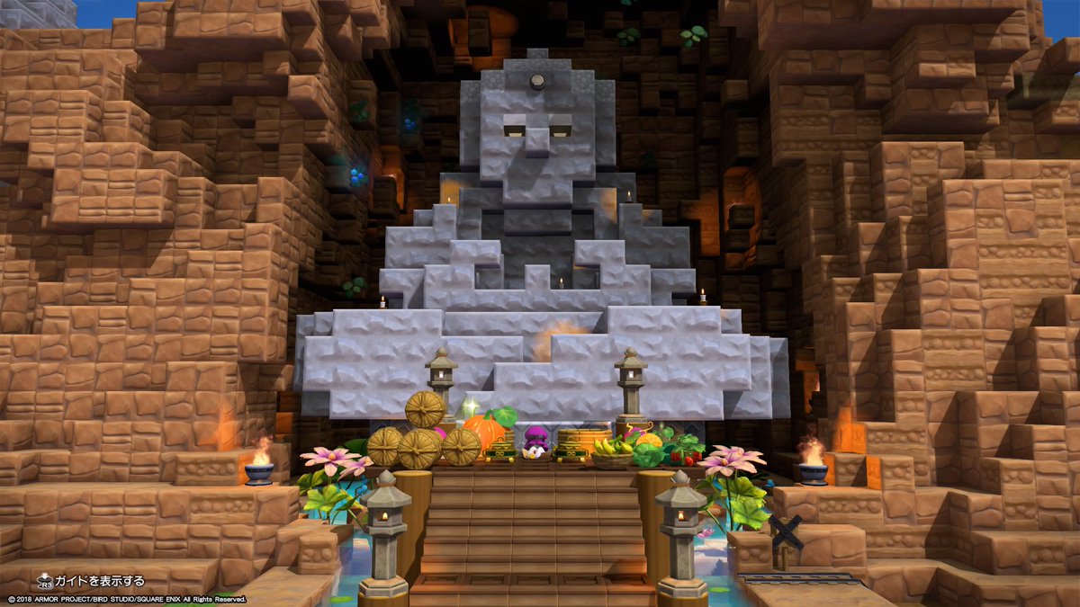 羽根付き帽子 V Twitter 大仏出来ました 豊作祈願 マイクラ金閣寺の人ことガワラさんのシャイ如来をリスペクトしています Dqb2 Ps4share